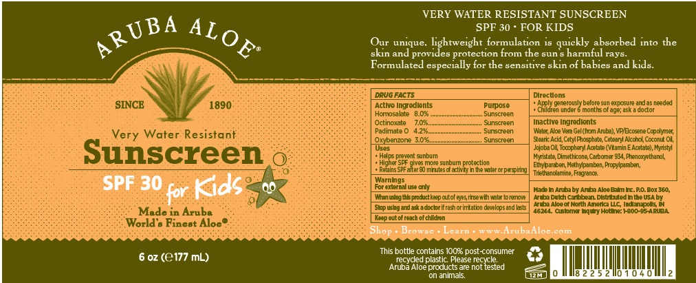 Pill image for Aruba Aloe Very Water Resistant Sunscreen For Kids Spf 30