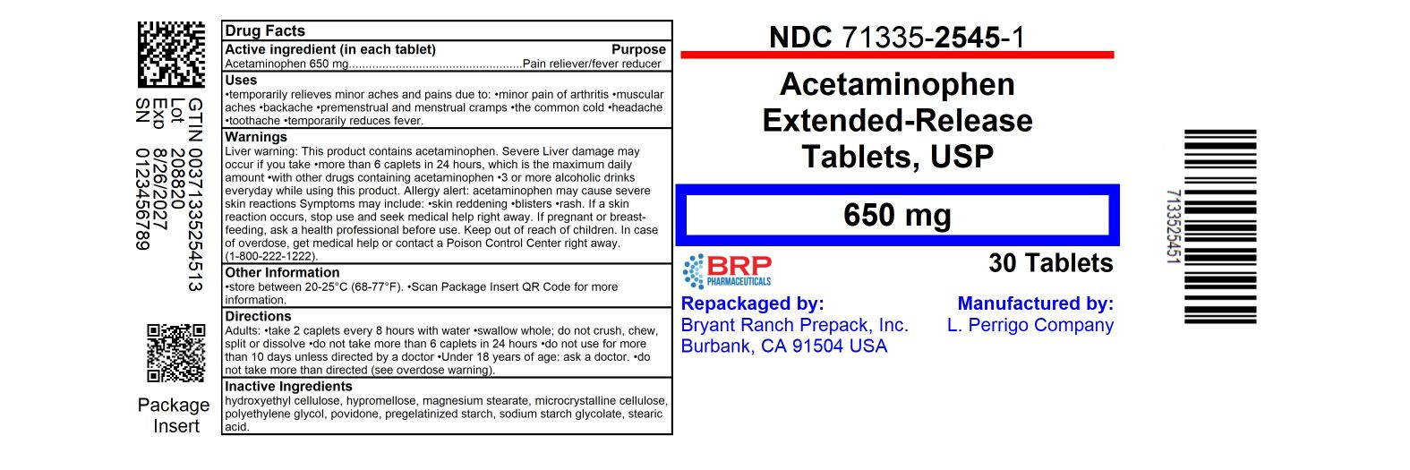 Pill image for Perrigo Arthritis Pain Drug Facts