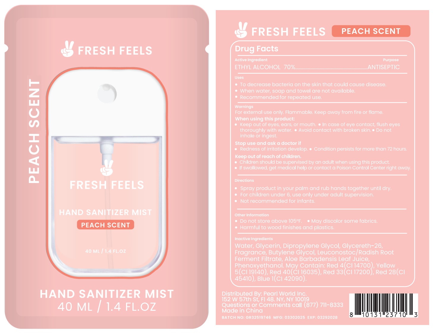 Pill image for Fresh Feels Hand Sanitizer Mist Peach Scent