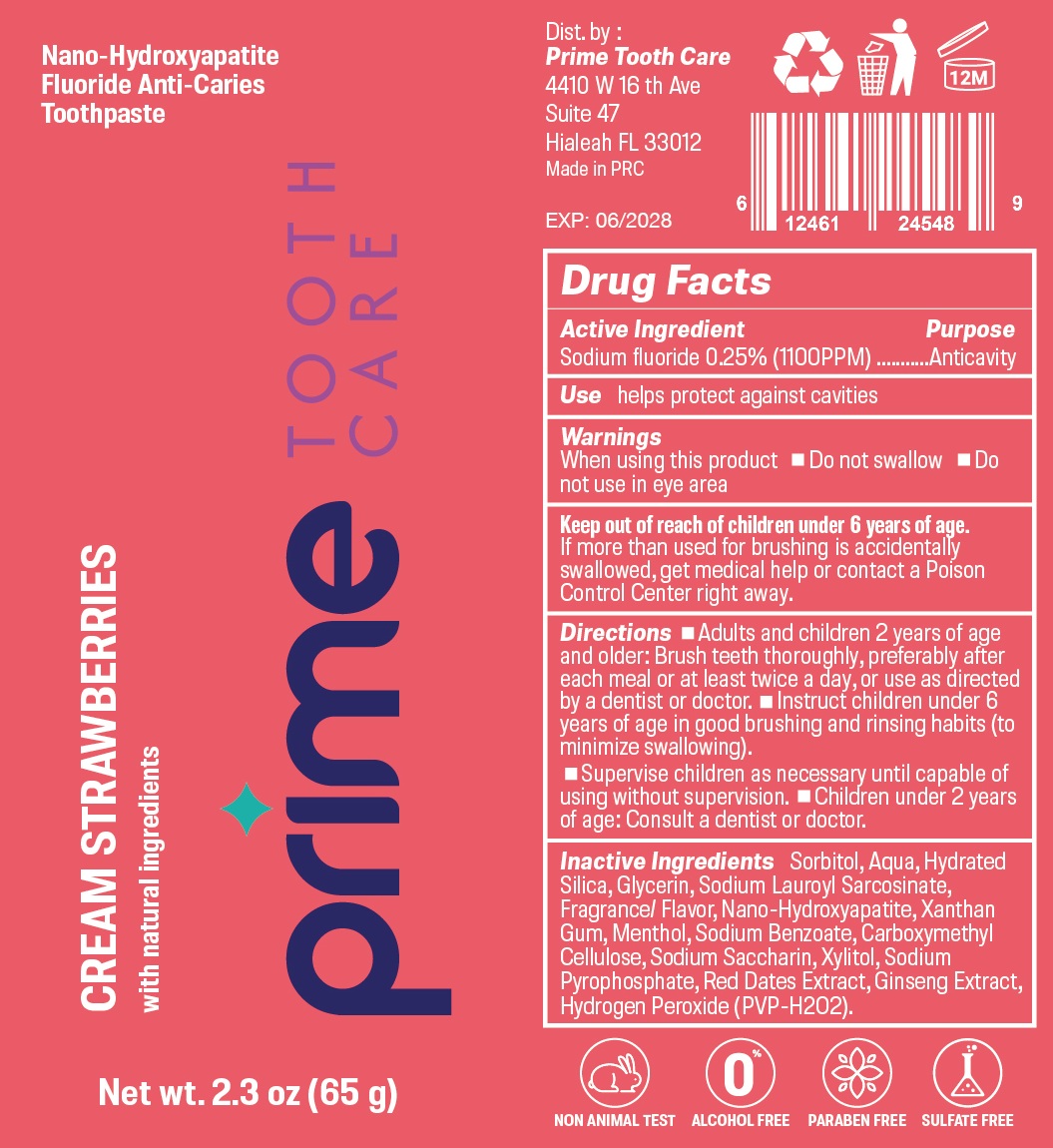 Pill image for prime tooth care toothpaste, cream strawberries