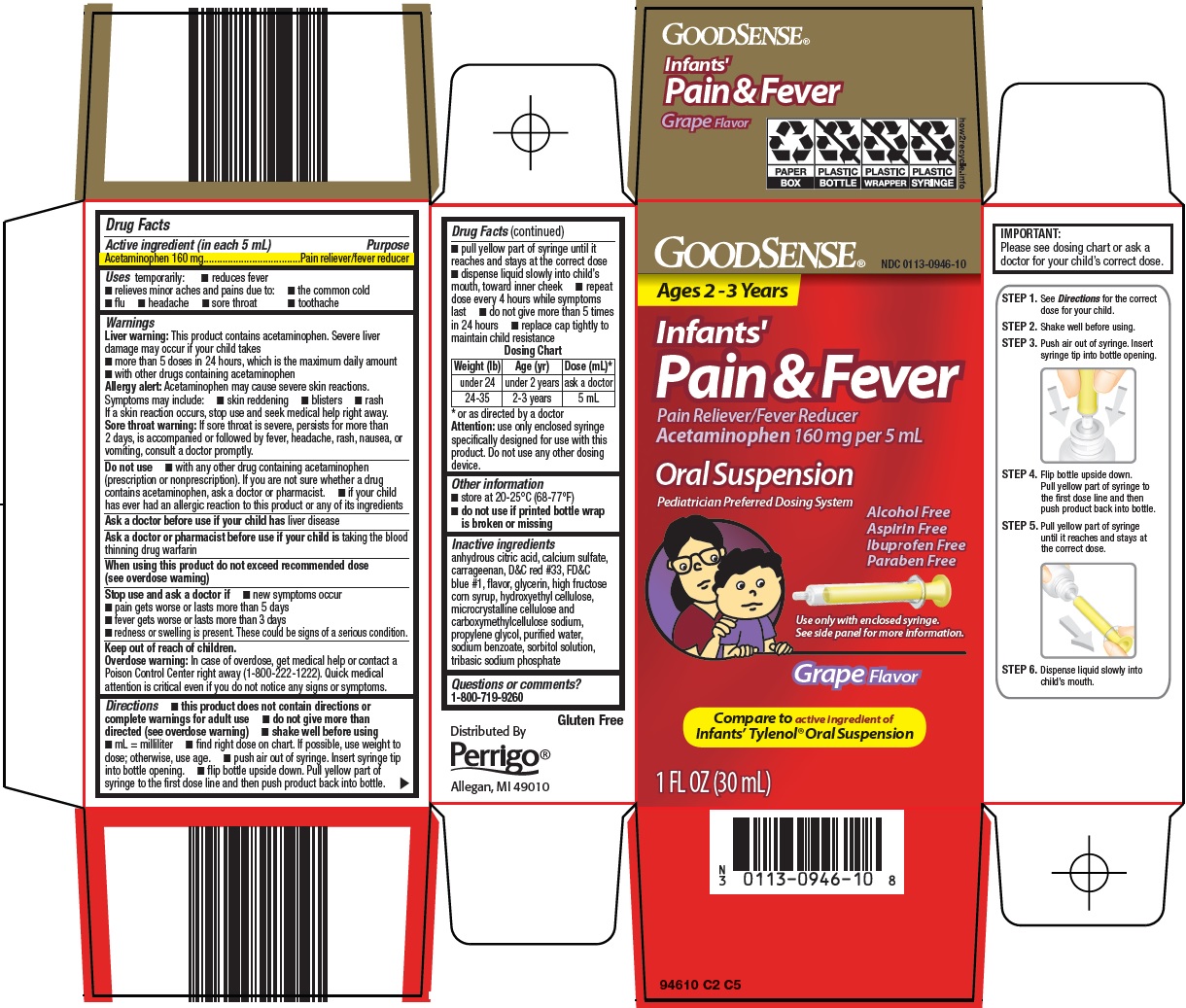 Pill image for Perrigo Infants’ Pain & Fever Drug Facts