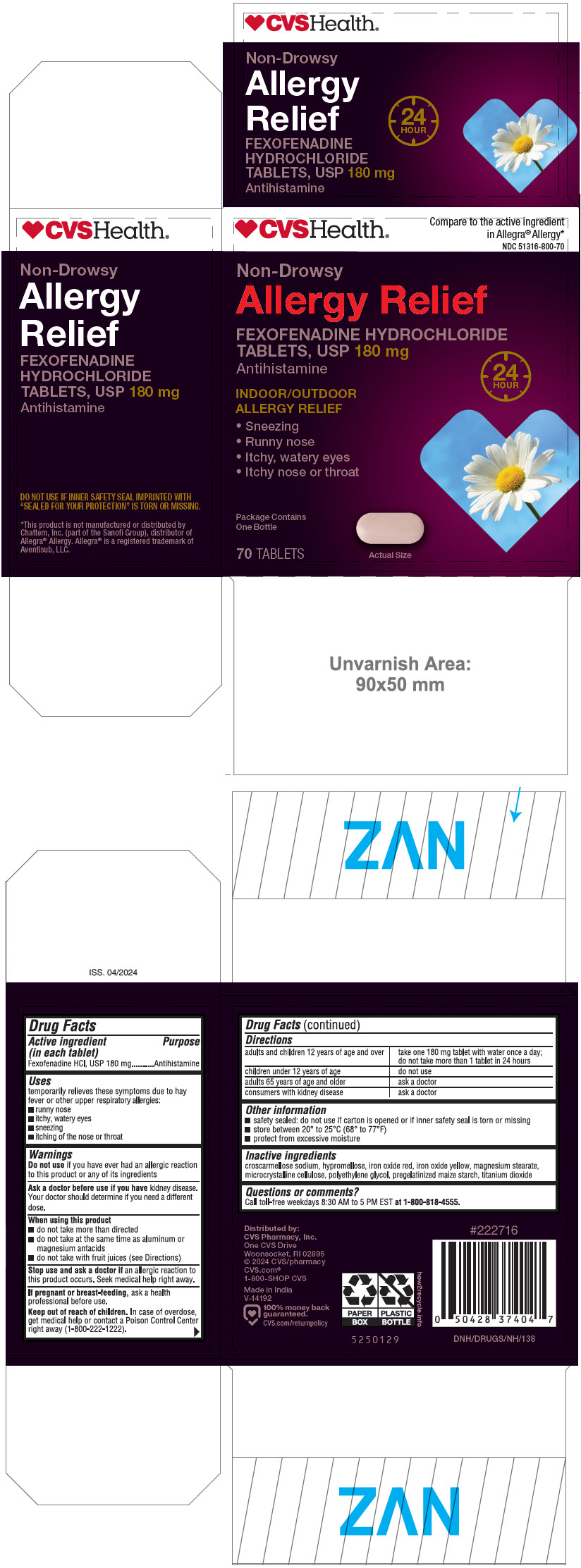 Pill image for Fexofenadine Hydrochloride Tablets, Usp 180 Mg