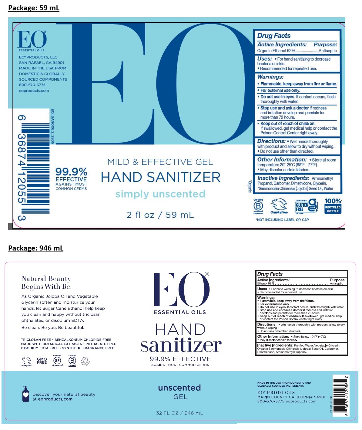 Pill image for Eo Hand Sanitizer Simply Unscented Gel