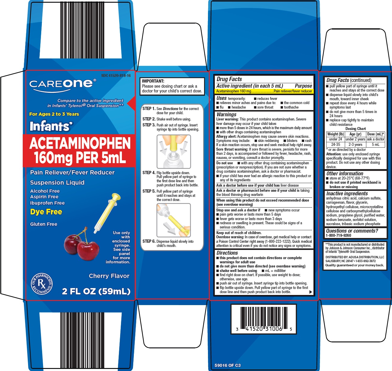 Pill image for American Sales Company Infants’ Acetaminophen 160mg Per 5ml Drug Facts