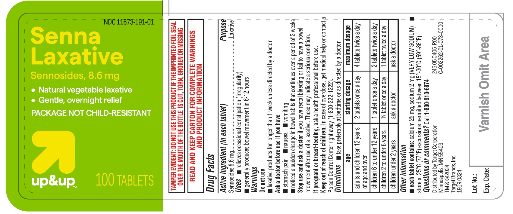 Pill image for Target Sennosides 8.6 Mg Tablets