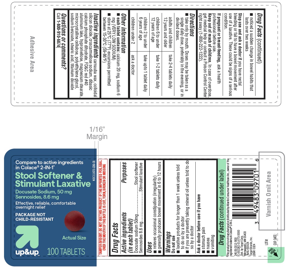 Pill image for Target Docusate Sodium 50 Mg And Sennosides 8.6 Mg Tablets