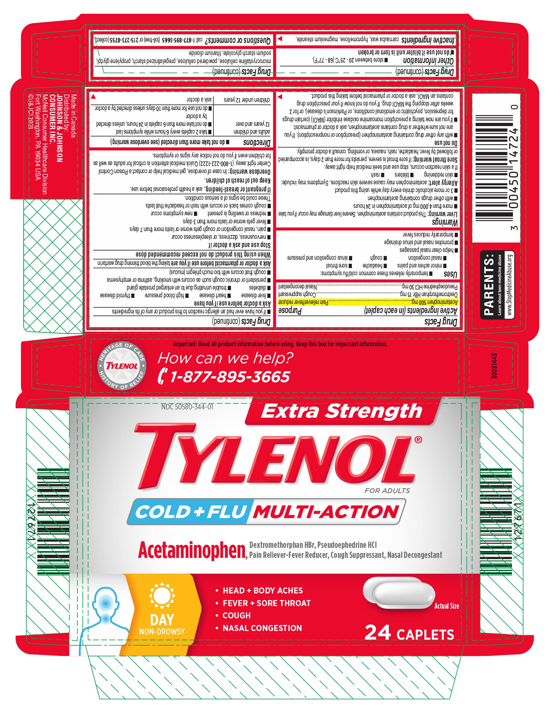 Pill image for Extra Strength Tylenol Cold + Flu Multi-action