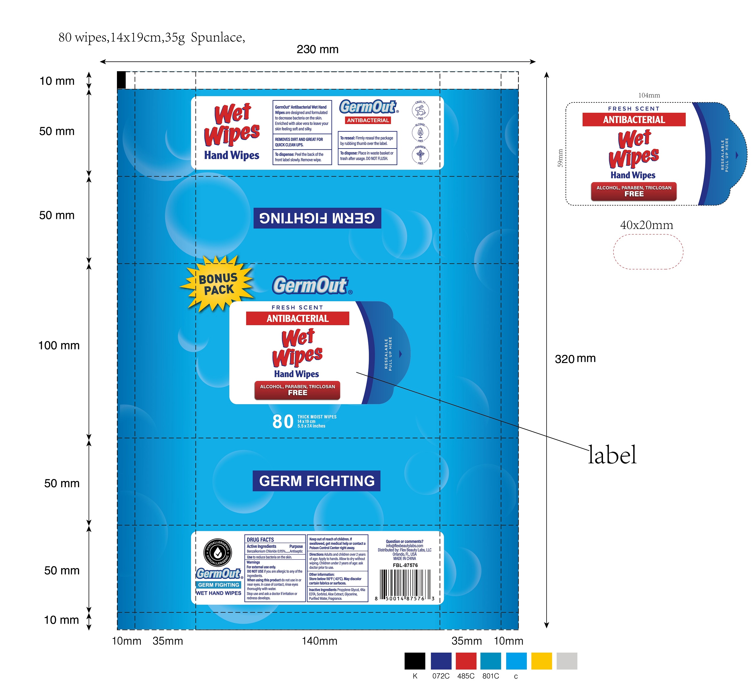 Pill image for Germout- Wet Wipes Antibaterial