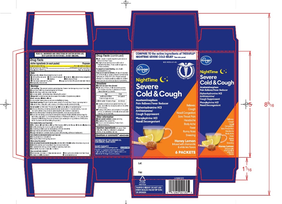 Pill image for Kroger Nighttime Severe Cold And Cough Honey Lemon 6 Packets
