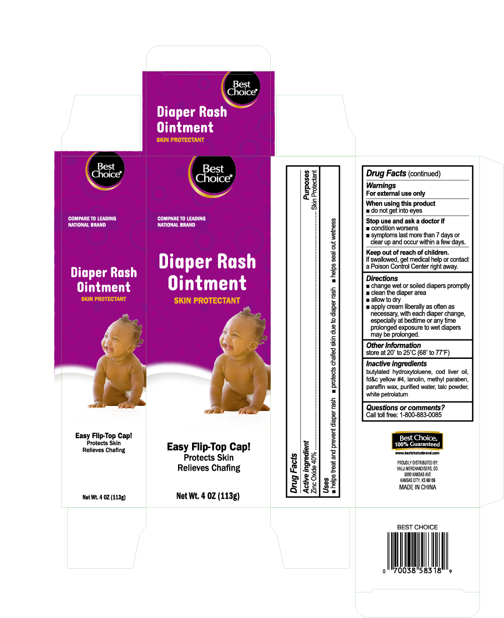 Pill image for Best Choice Diaper Rash Ointment