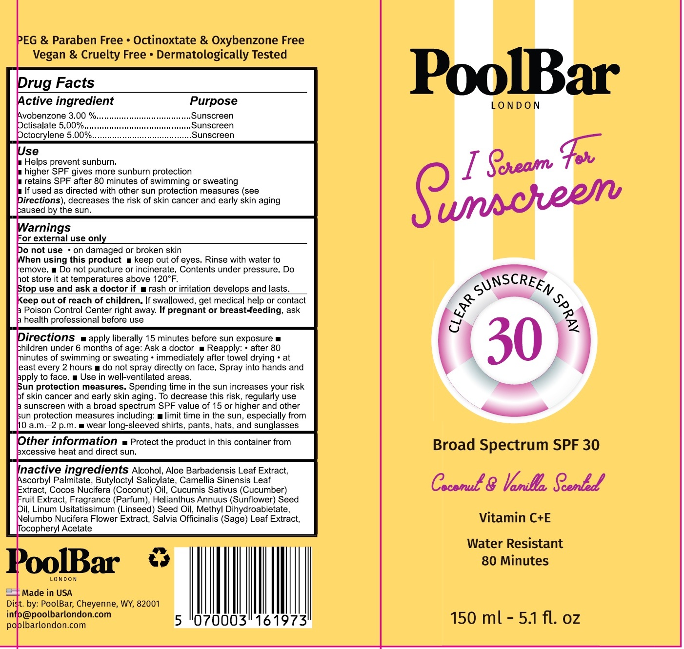 Pill image for Poolbar I Scream For Sunscreen Spf 30 Coconut And Vanilla