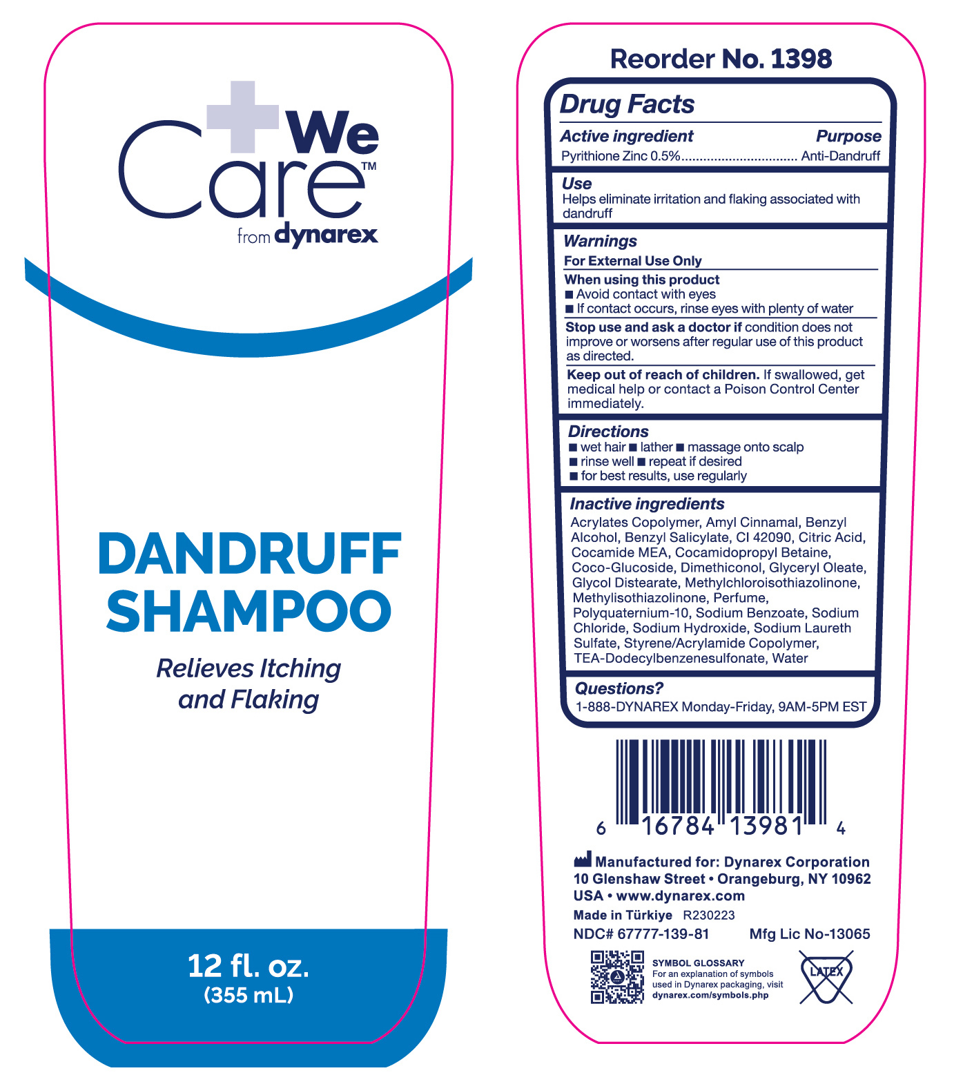 Pill image for 1398 Antidandruff Shampoo Ndc 67777-139-80
