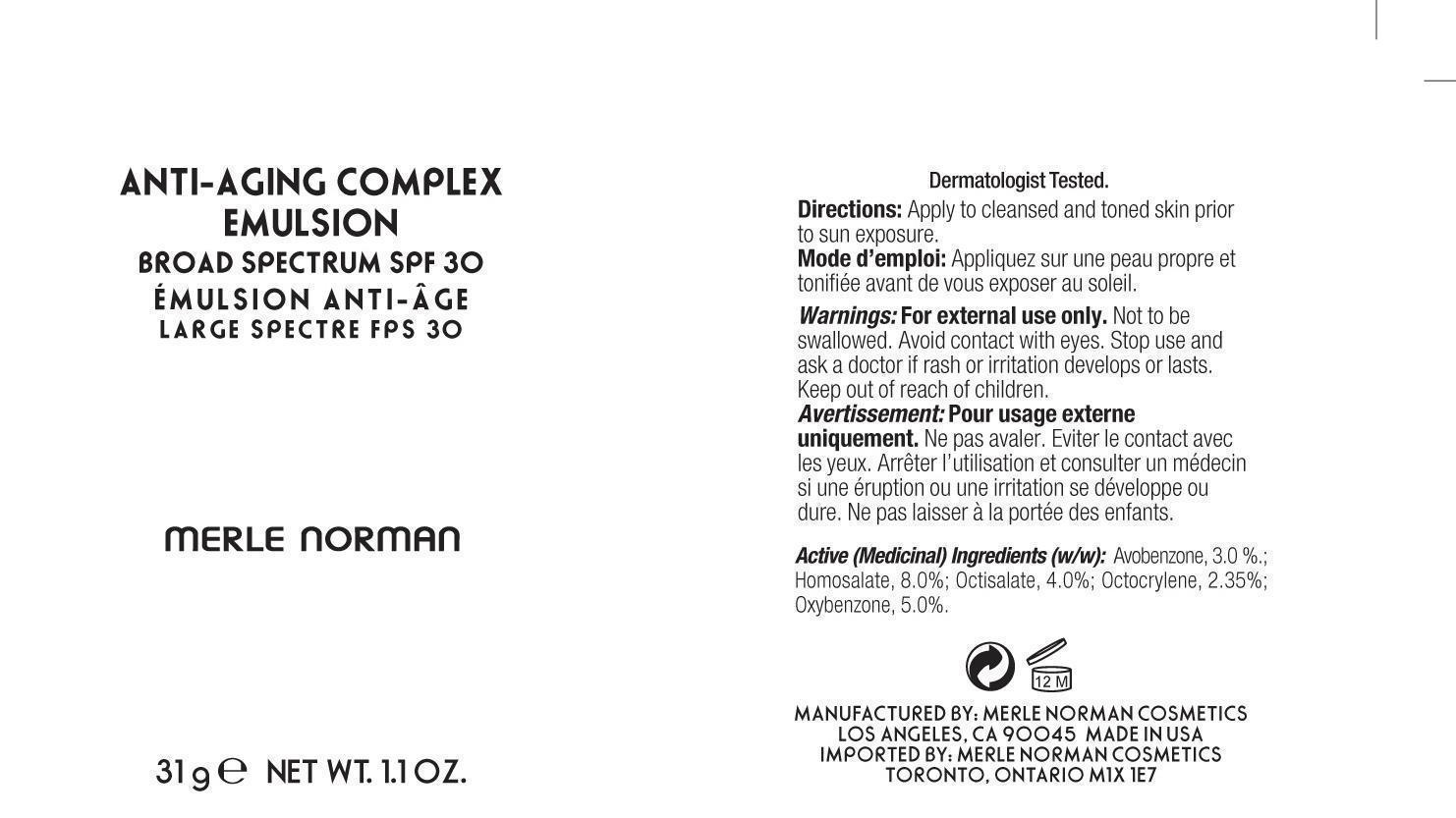 Pill image for anti-aging complex emulsion broad spectrum spf 30