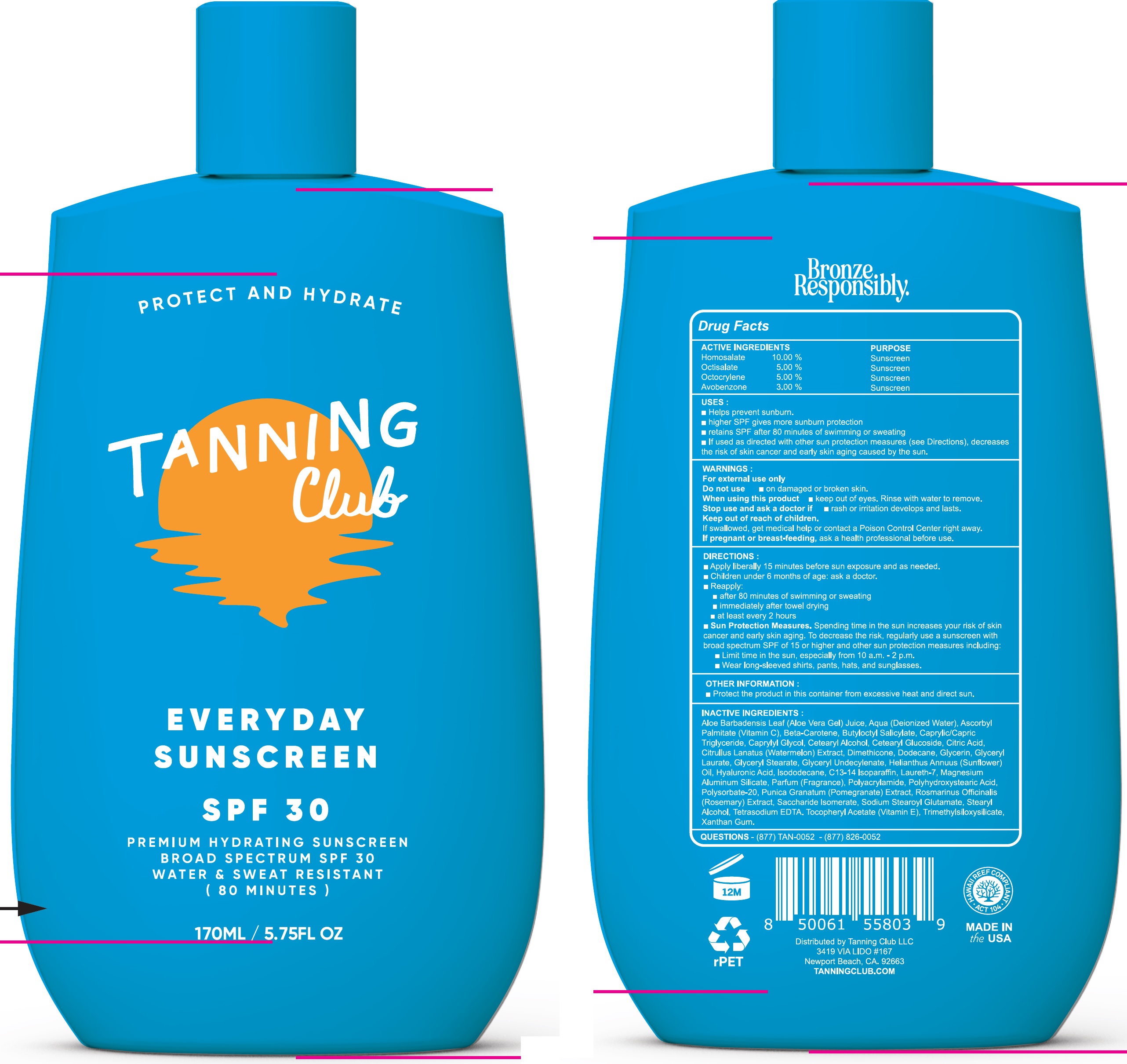 Pill image for Tanning Club Everyday Sunscreen Spf 30