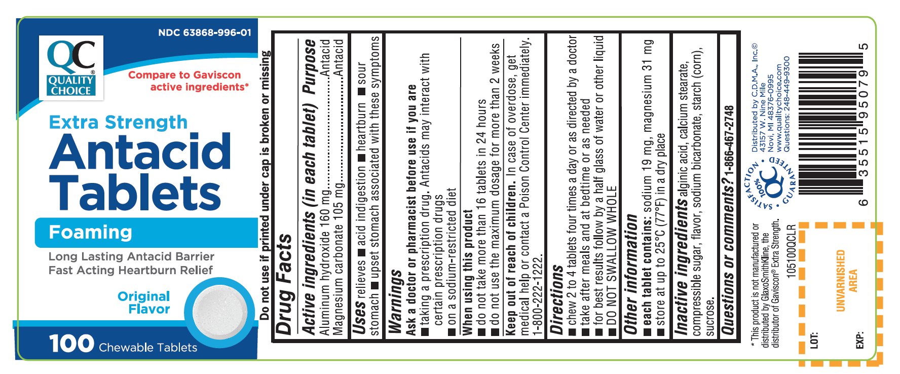 Pill image for Quality Choice Antacid Tablets Extra Strength Original Flavor