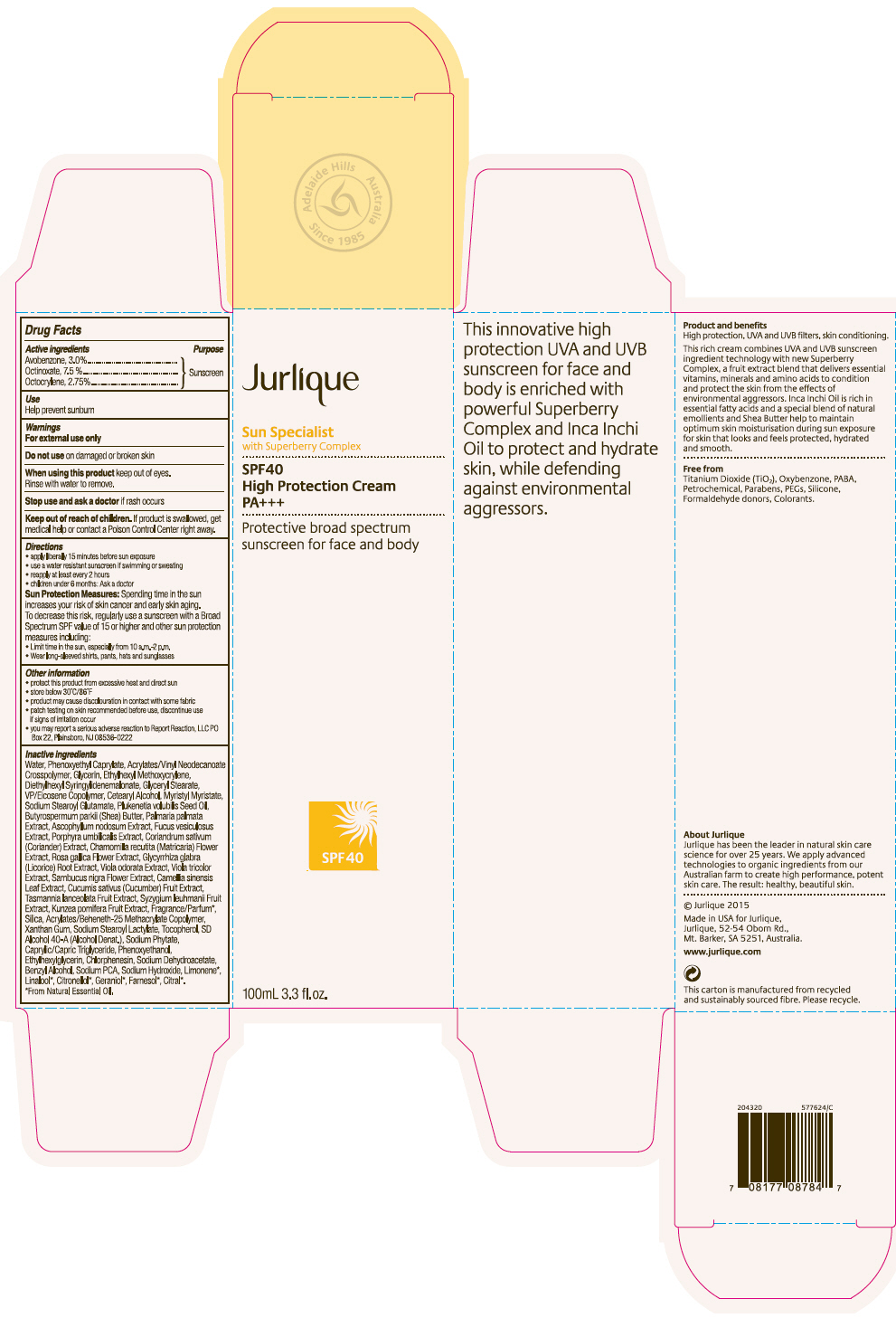 Pill image for Jurlique Spf40 High Protection Sunscreen