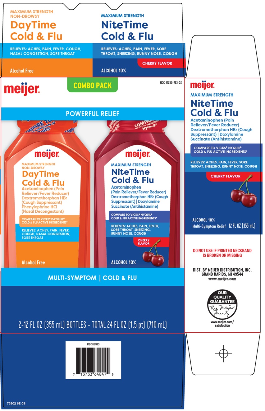 Pill image for Meijer Distribution, Inc. Daytime Nitetime Cold & Flu Drug Facts