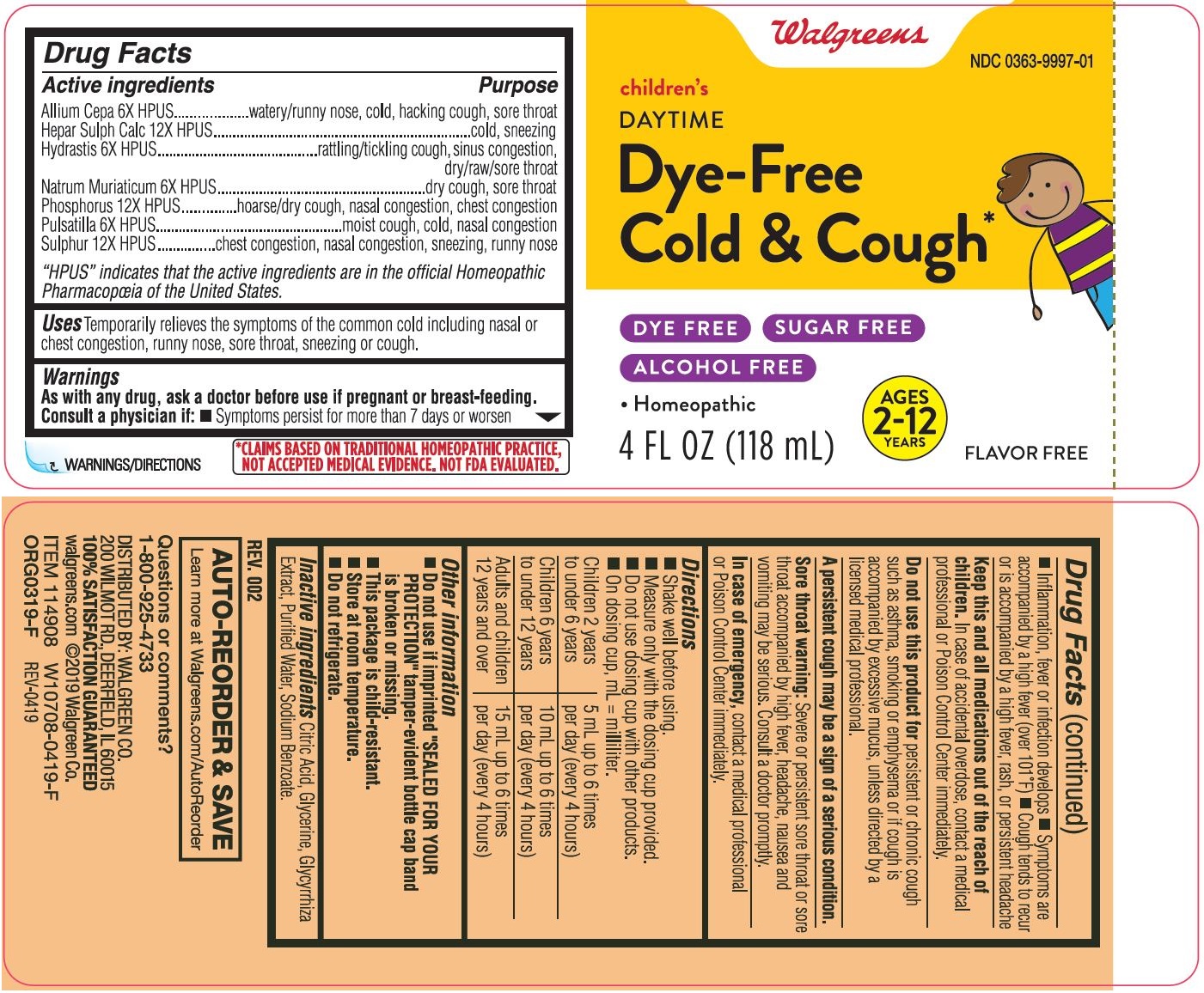 Pill image for Walgreens Children's Daytime Dye-free Cold & Cough