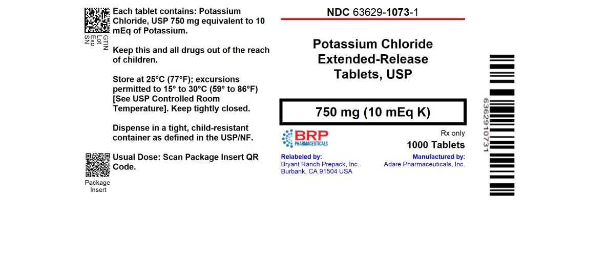 Pill image for Potassium Chloride Extended Release Tablets, Usp 10 Meq K