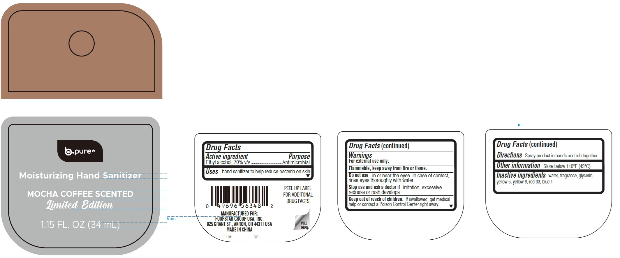 Pill image for B-pure Moisturizing Hand Sanitizer, Mocha Coffee Scented