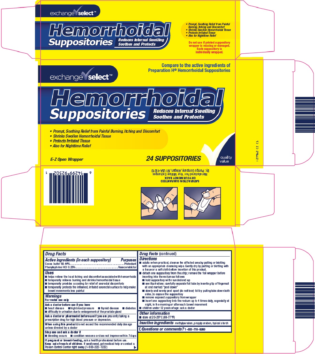 Pill image for Perrigo Company Hemorrhoidal Suppositories Drug Facts