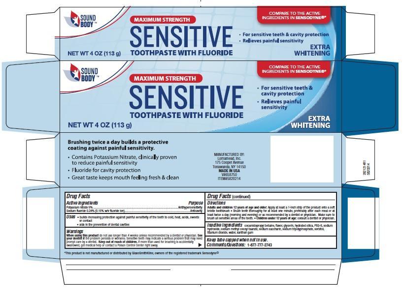 Pill image for 5820214 Sound Body Max Str Sensitive Toothpaste With Fluoride (8015201)