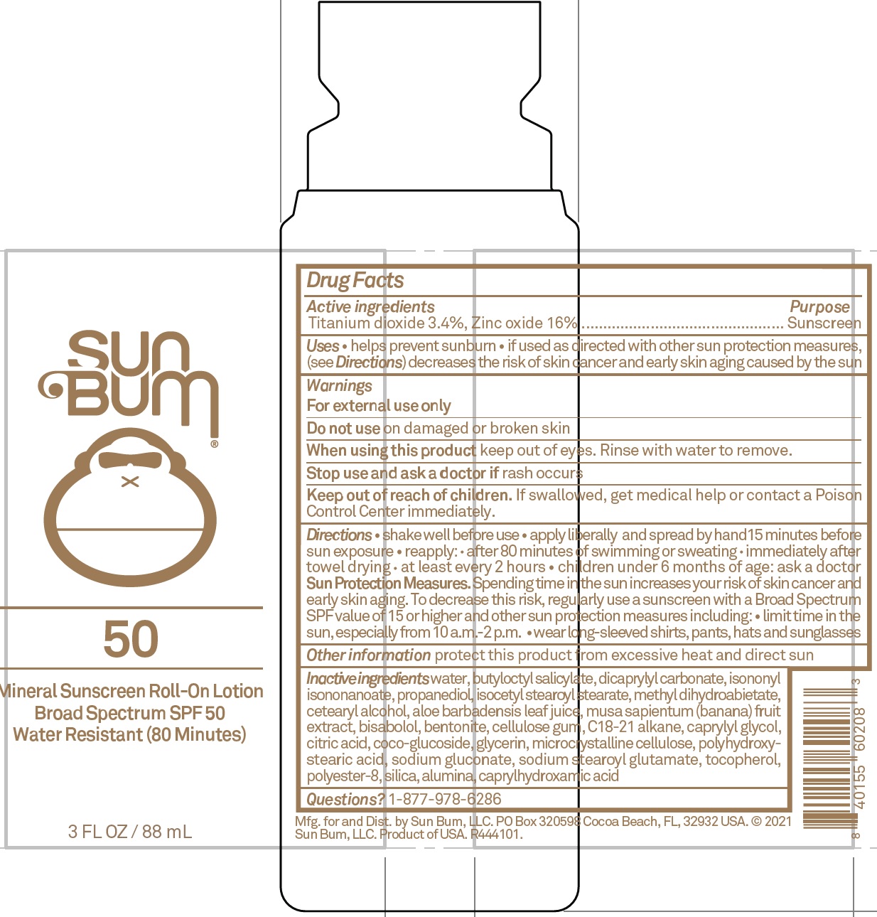 Pill image for Sun Bum Mineral Sunscreen Roll On Lotion Spf 50
