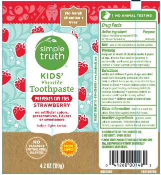 Pill image for 5820028 Kroger Kids Fluoride Toothpaste Strawberry