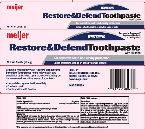 Pill image for 5820277 Meijer Sensitive Restore & Defend Whitening