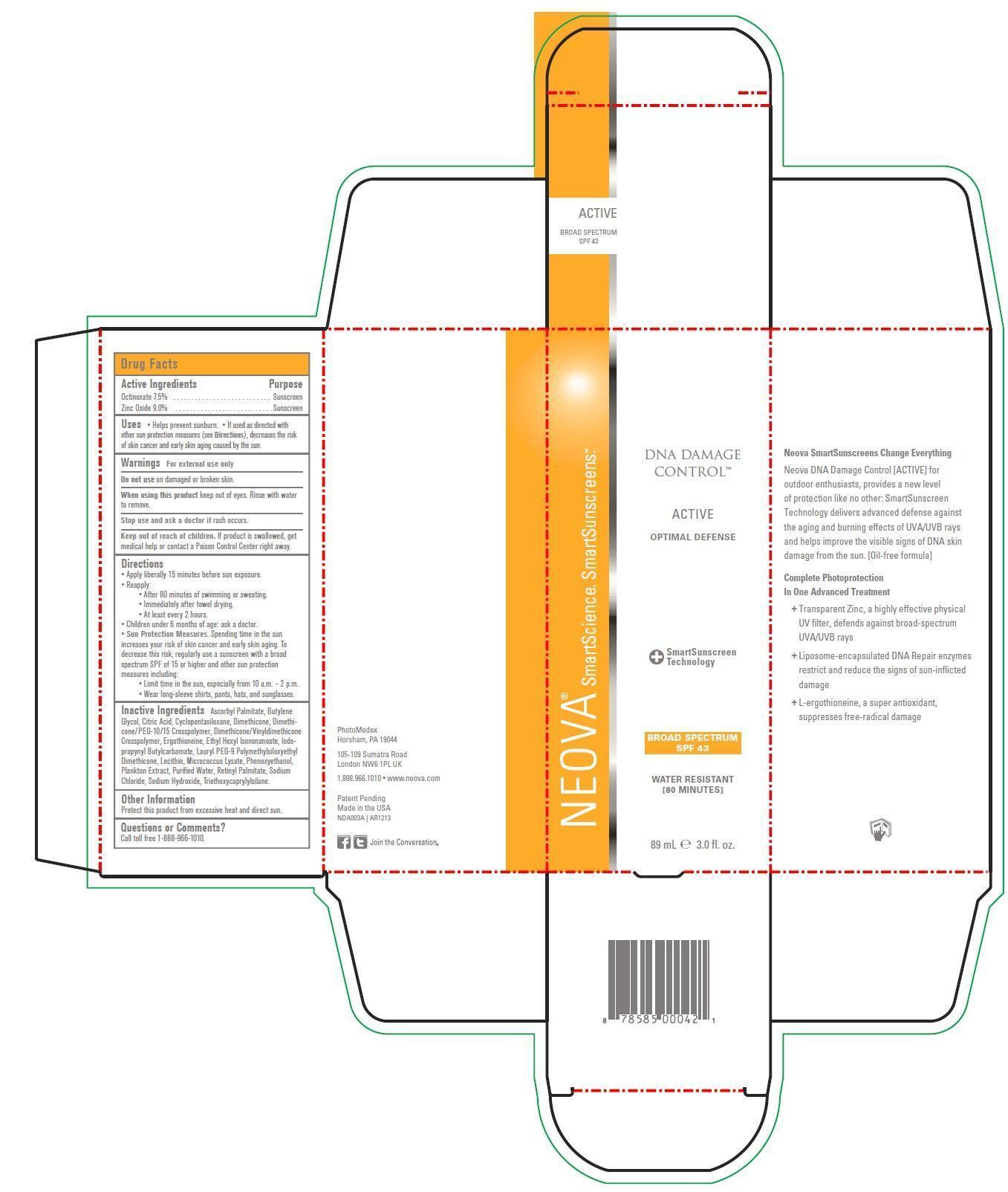 Pill image for Neova Dna Damage Control Active Spf 43 - Drug Facts