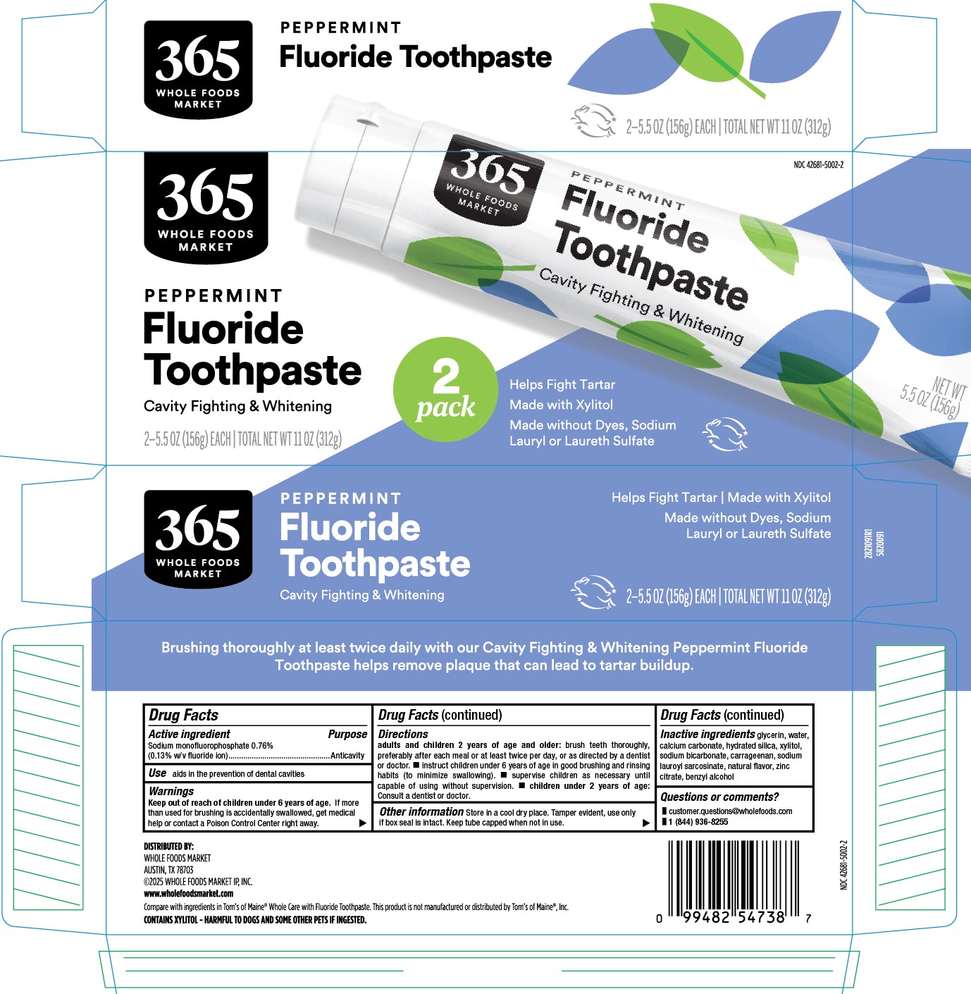 Pill image for 5820091, 5820002 365 Everyday Value Cavity Fighting & Whitening Peppermint