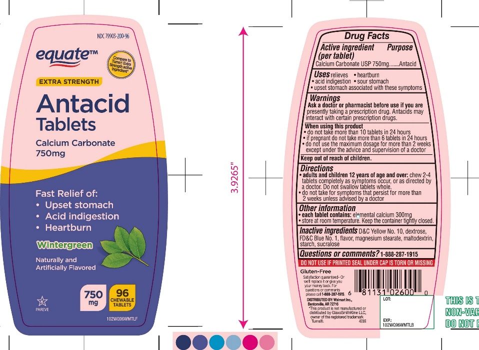 Pill image for Equate Extra Strength Antacid Calcium Carbonate Chewable Tablets Wintergreen