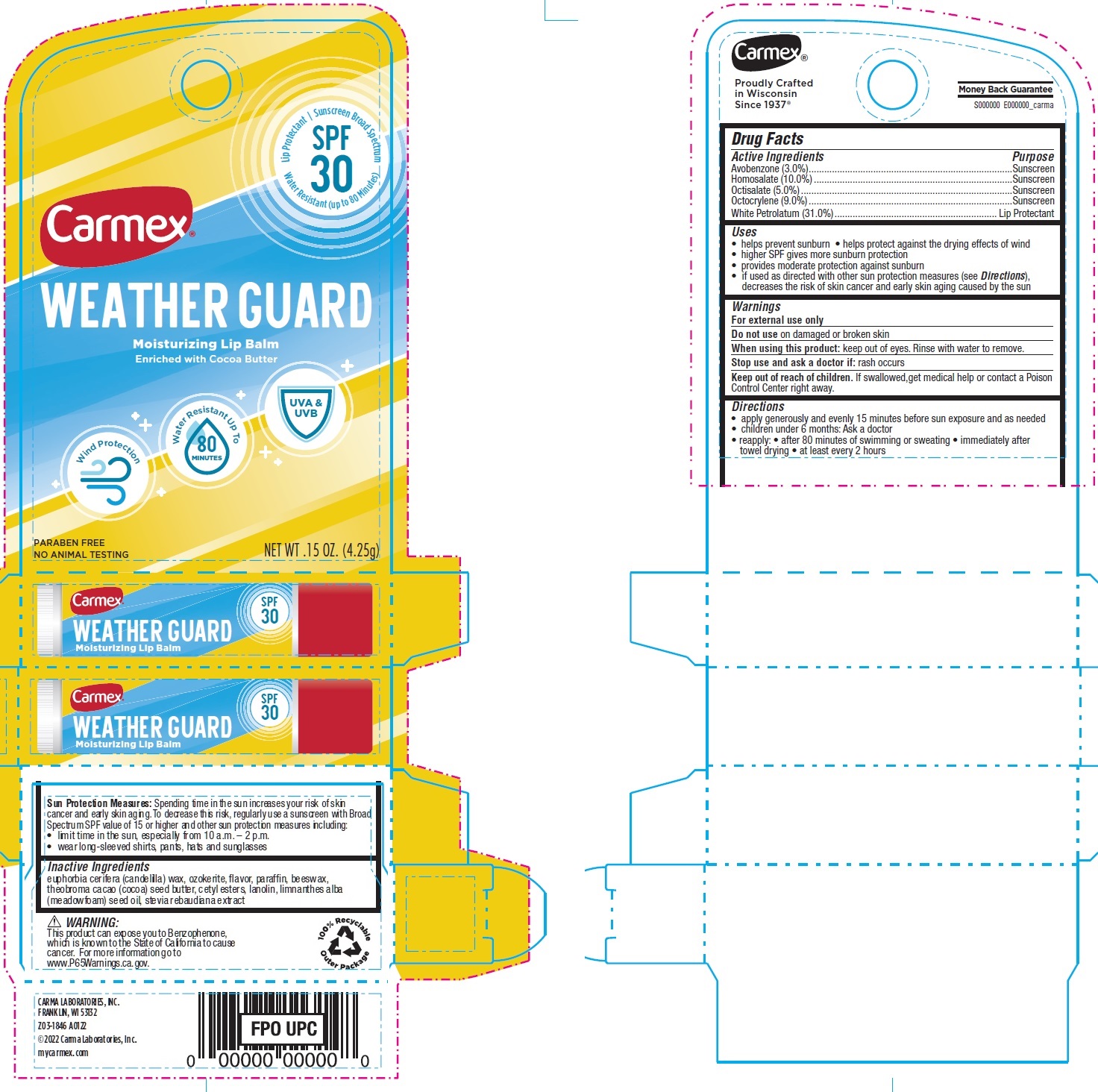 Pill image for Carmex Weather Guard Moisturizing Lip Balm Spf 30