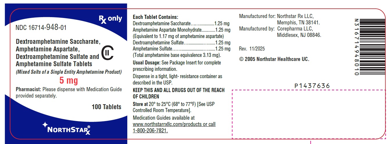 Pill image for Dextroamphetamine Saccharate, Amphetamine Aspartate, Dextroamphetamine Sulfate And Amphetamine Sulfate Tablets Cii