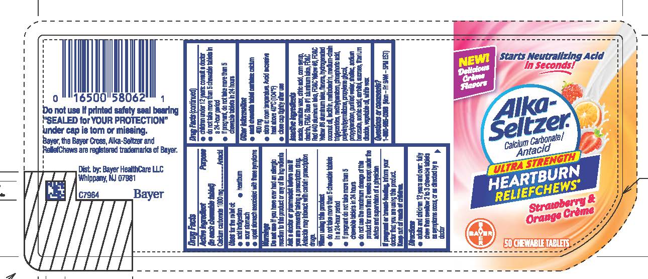Pill image for Alka-seltzer Ultra Strength Heartburn Reliefchews Strawberry & Orange Creme Ui 1614243 & 1614244