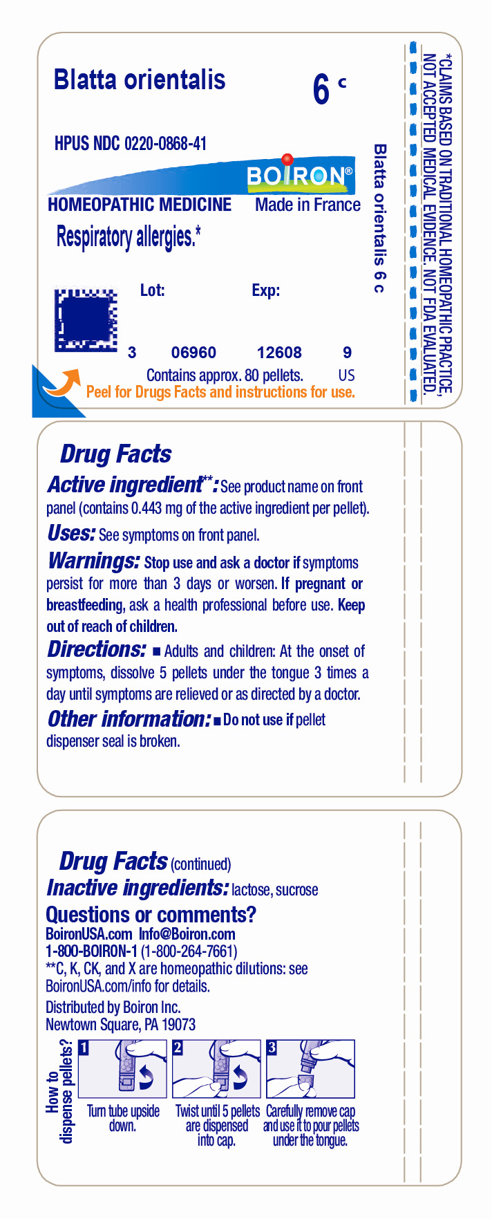 Pill image for Blatta Orientalis 6c