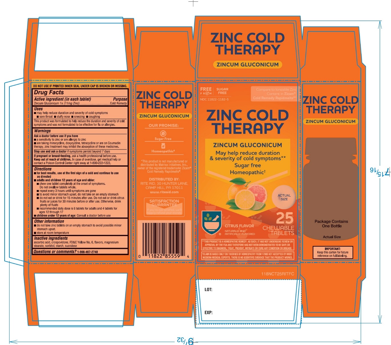 Pill image for Rite Aid Zinc Cold Therapy Citrus Flavor 25 Chewable Tablets