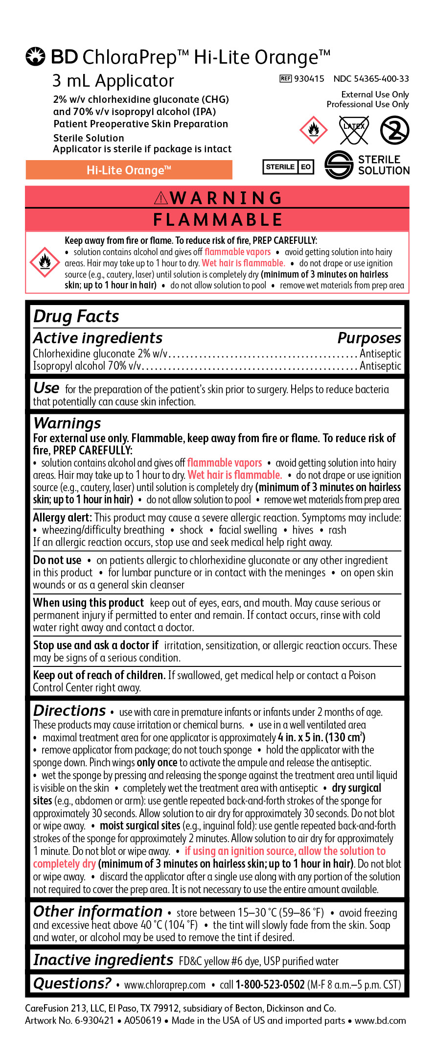 Pill image for Bd Chloraprep™ Hi-lite Orange™ 3 Ml Applicator With Sterile Solution