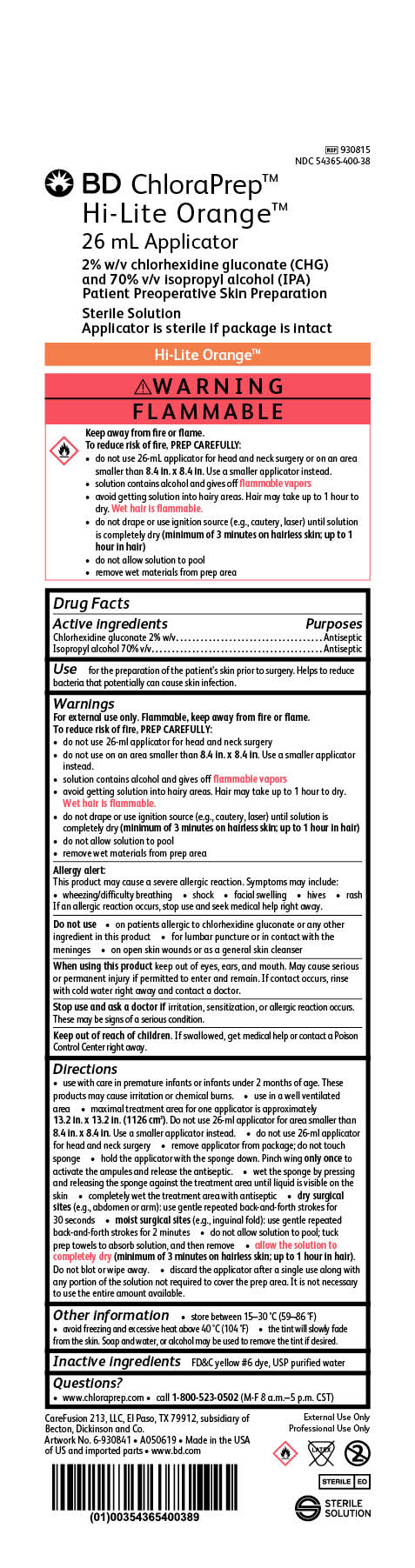 Pill image for Bd Chloraprep™ Hi-lite Orange™ 26 Ml Applicator With Sterile Solution