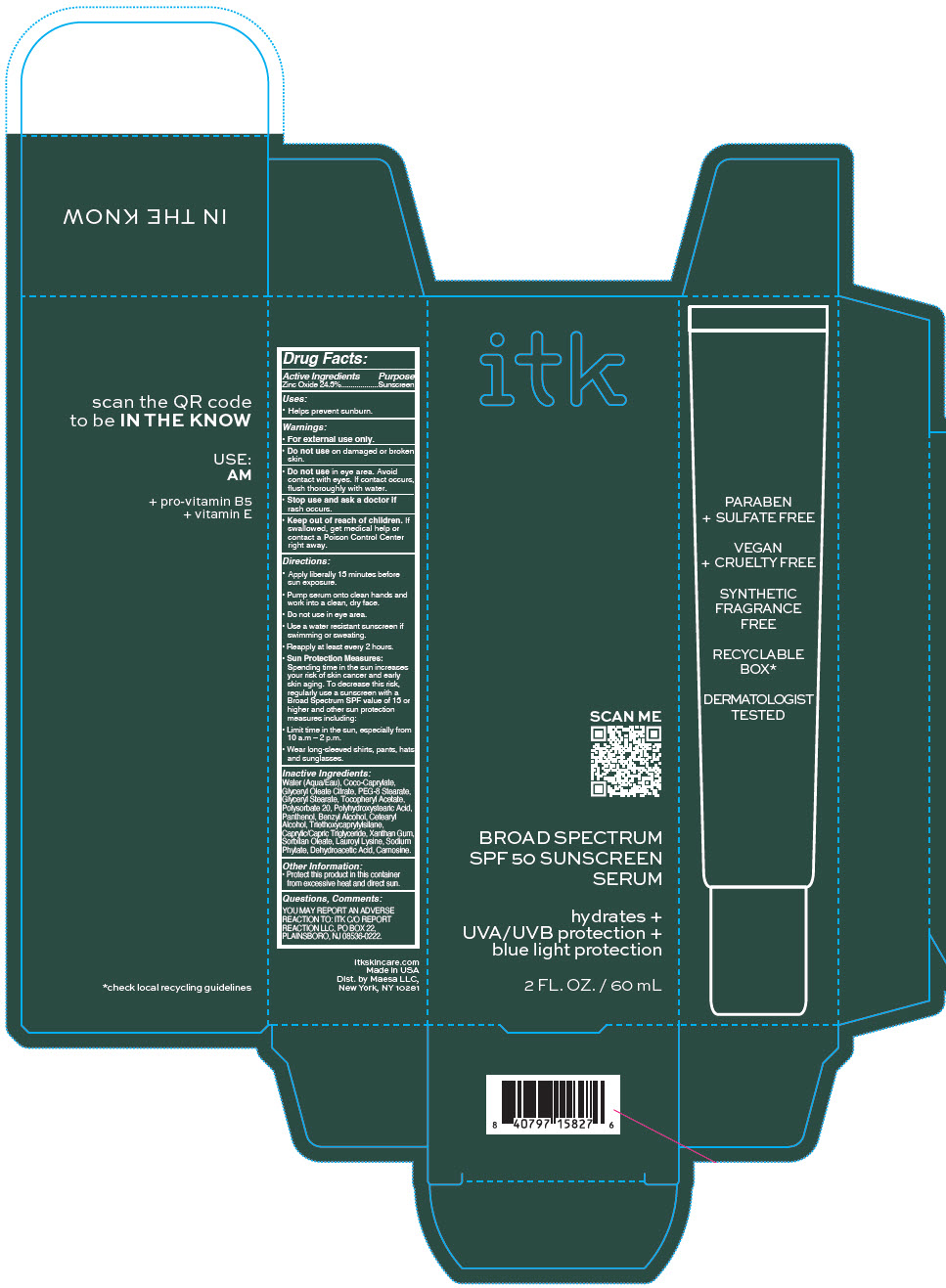 Pill image for Itk Broad Spectrum Spf 50 Sunscreen Serum, 60 Ml