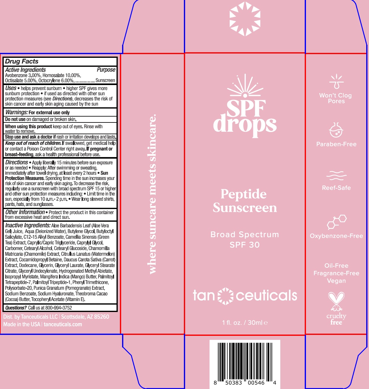 Pill image for tanceuticals spf drops broad spectrum spf-30