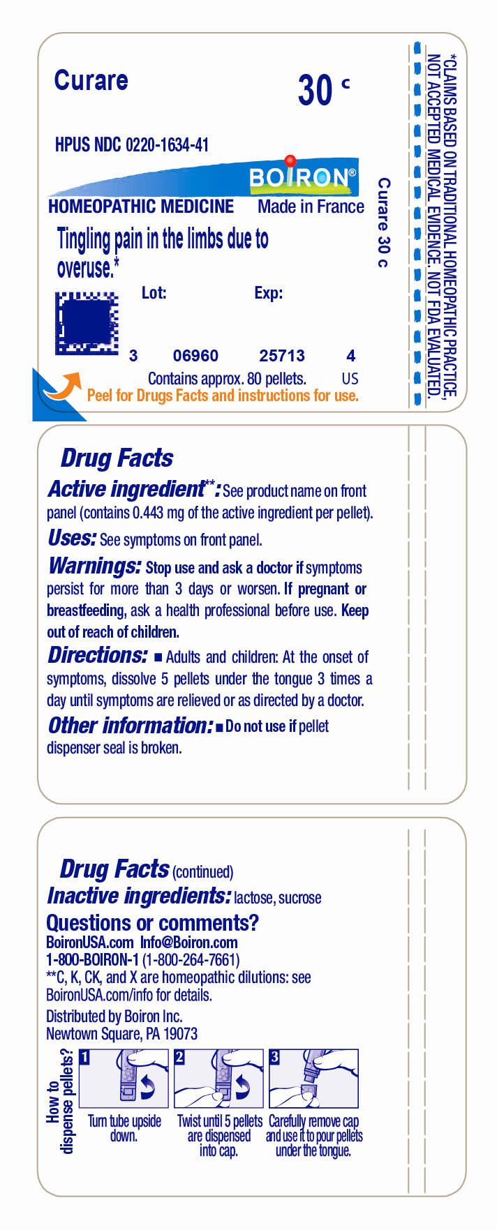 Pill image for curare 30c