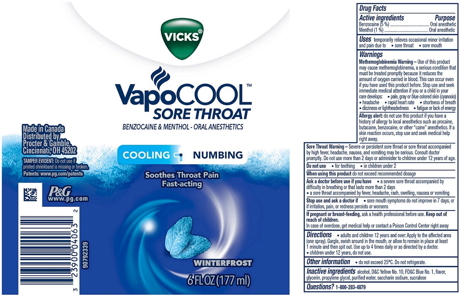 Pill image for Vicks Vapocool sore Throat Benzocaine & Menthol - Oral Anesthetics Spray