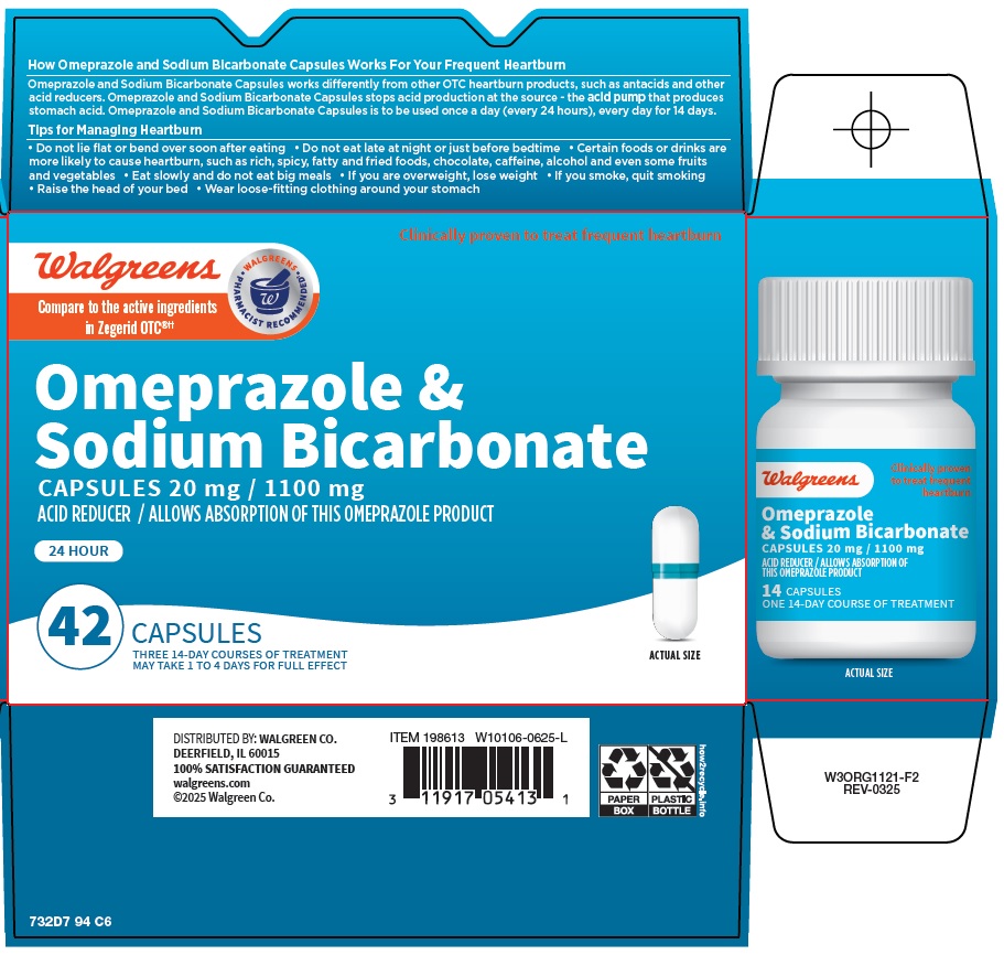 Pill image for Walgreen Co. Omeprazole & Sodium Bicarbonate Drug Facts