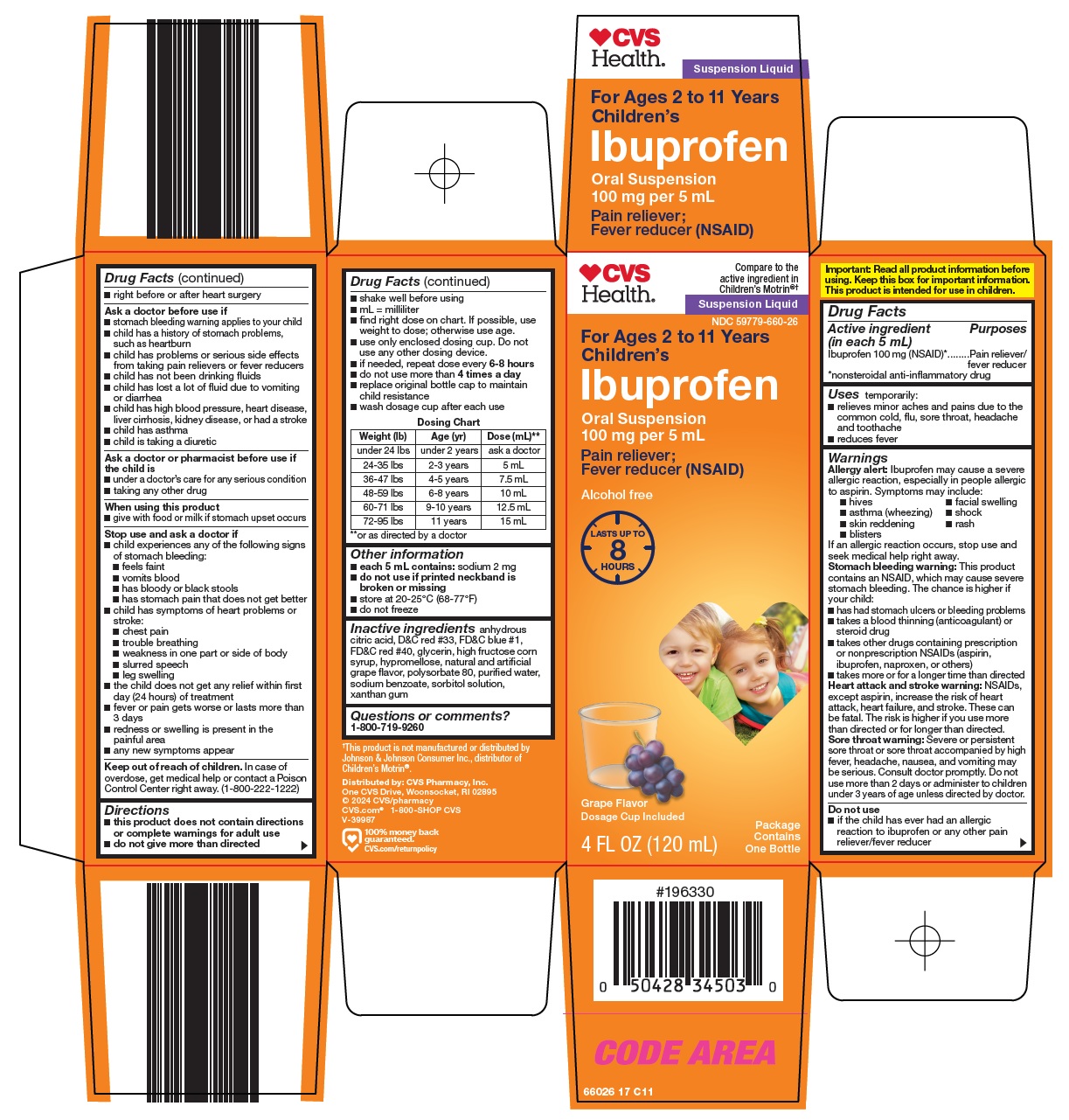 Pill image for Cvs Pharmacy, Inc. Ibuprofen Oral Suspension Drug Facts