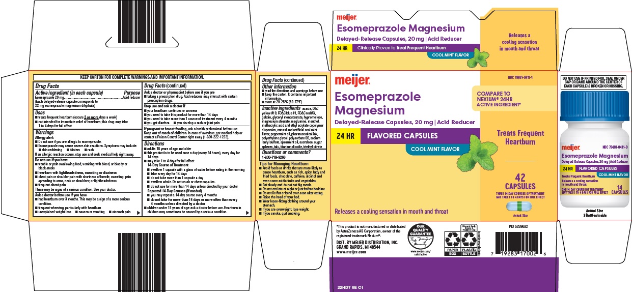 Pill image for Meijer Distribution, Inc. Esomeprazole Magnesium Drug Facts