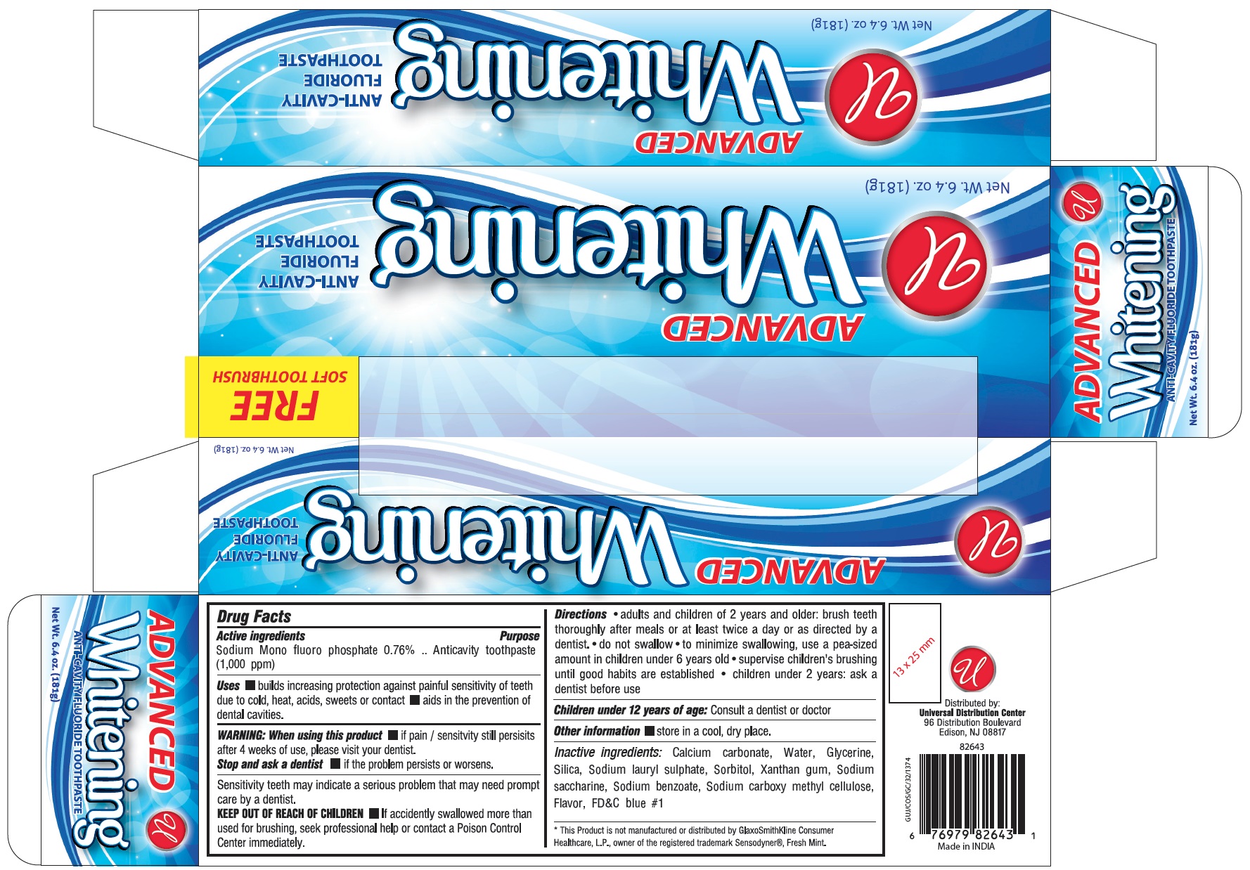 Pill image for Universal Advanced Whitening Anti-cavity Fluoride Toothpaste