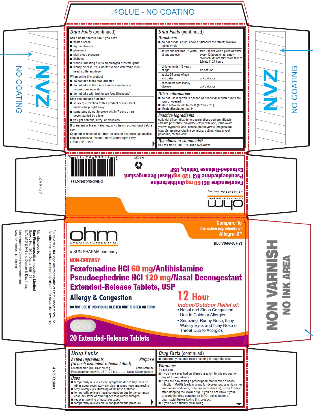 Pill image for Fexofenadine Hydrochloride And Pseudoephedrine Hydrochloride Extended-release Tablets, 60 Mg/120 Mg