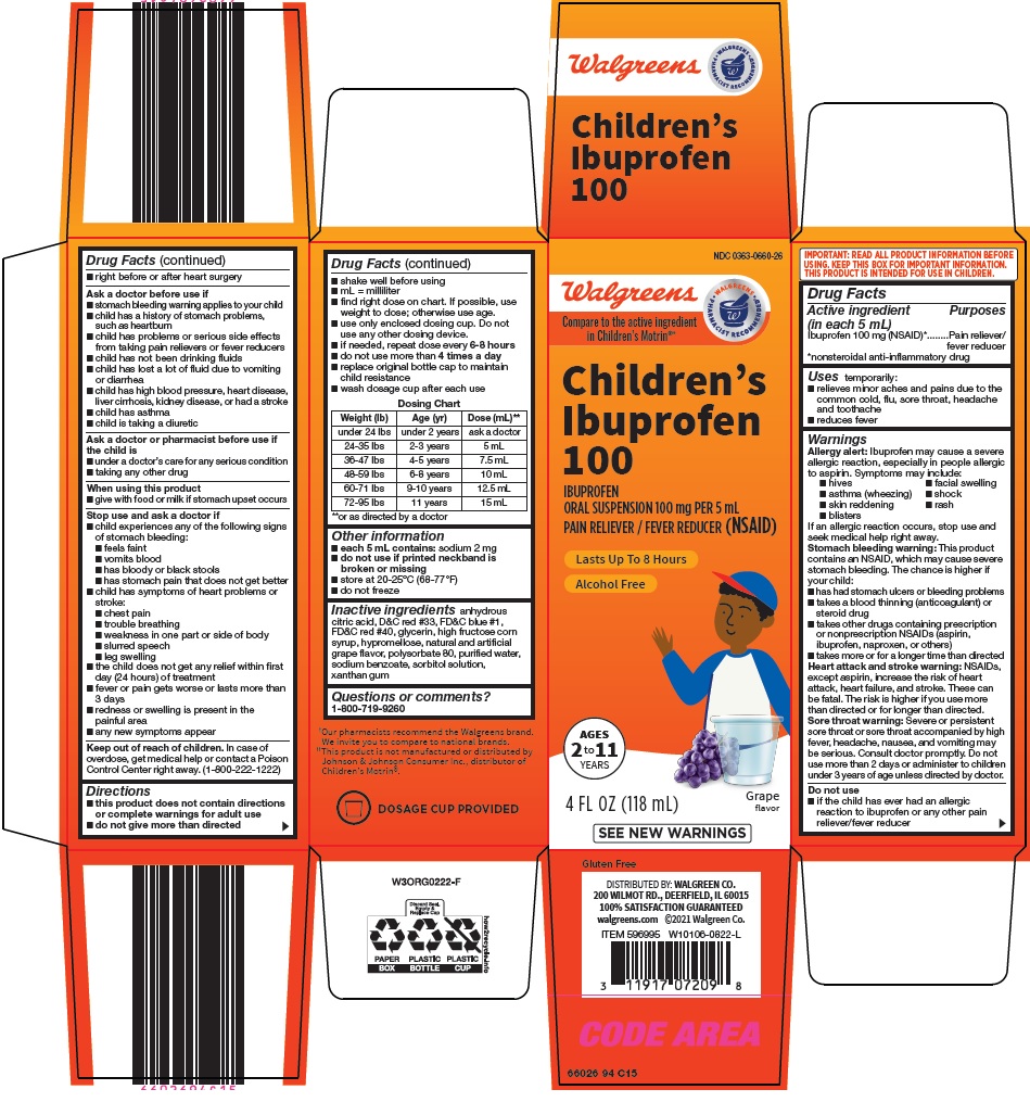 Pill image for Walgreen Co. Children's Ibuprofen 100 Drug Facts