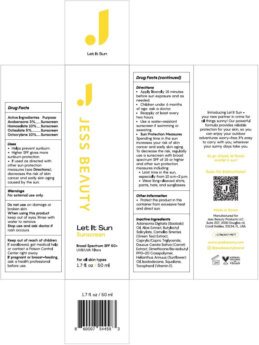 Pill image for jess beauty let it sun sunscreen spf-50